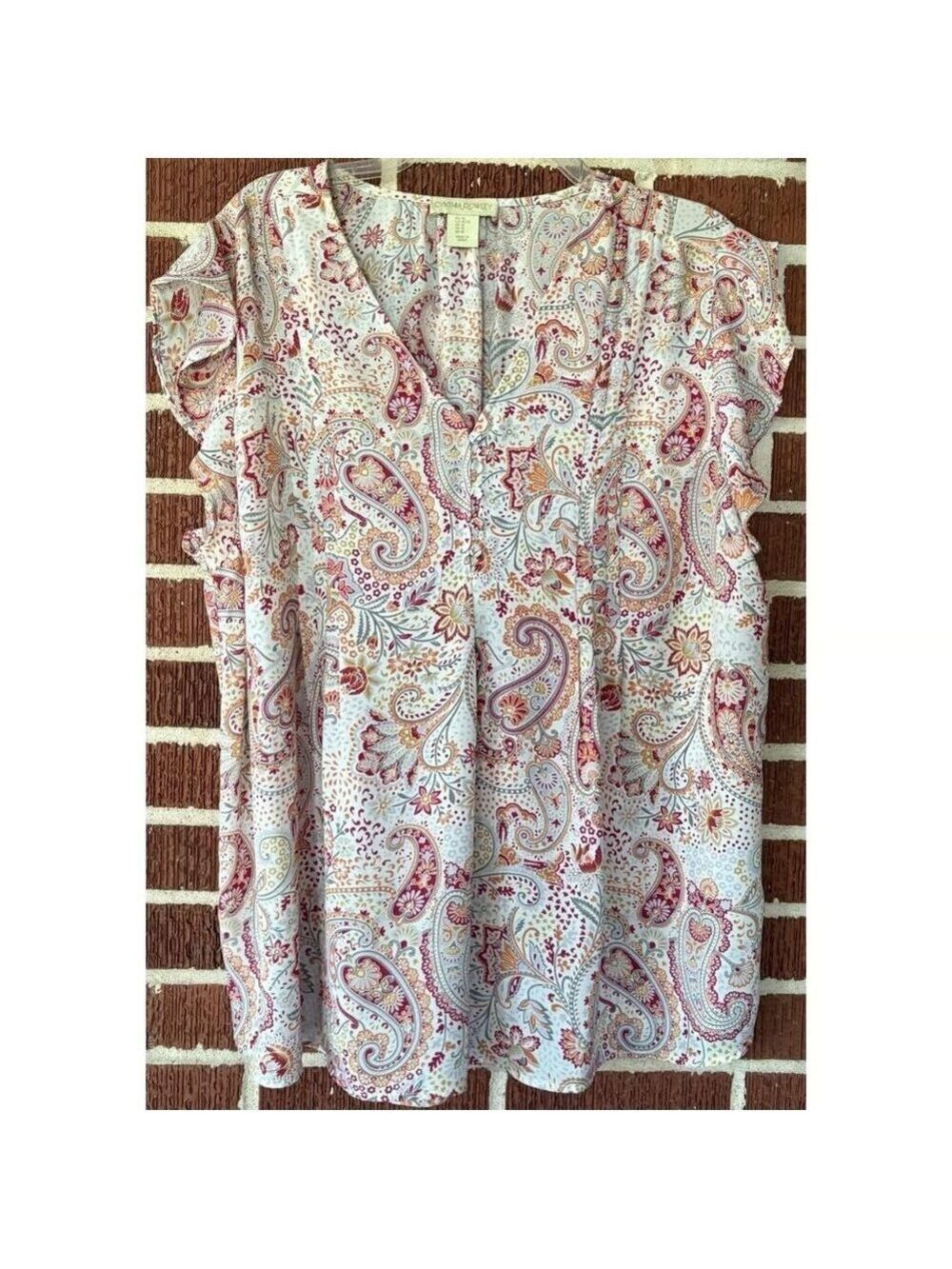 Cynthia Rowley Paisley Top 2XL NWOT